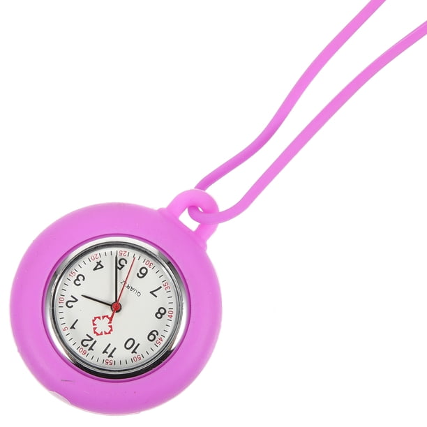 EeaseMX Reloj redondo de enfermera, de silicona, de bolsillo, para regalo (morado)