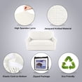 thumbnail image 2 of H.VERSAILTEX 2-Piece Jacquard Spandex Loveseat Stretch Slipcover, Ivory, 2 of 6