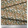 thumbnail image 3 of Soimoi Rayon Fabric Tree & House Architectural Print Fabric by The Yard 56 Inch Wide, 3 of 3