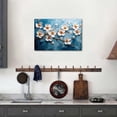 thumbnail image 2 of Abstract White Flower Canvas Wall Art, 3D Oil Painting Style Floral Print, Modern Textured Blossom Artwork for Living Room Bedroom Office Decor, Ready to Hang, 2 of 6