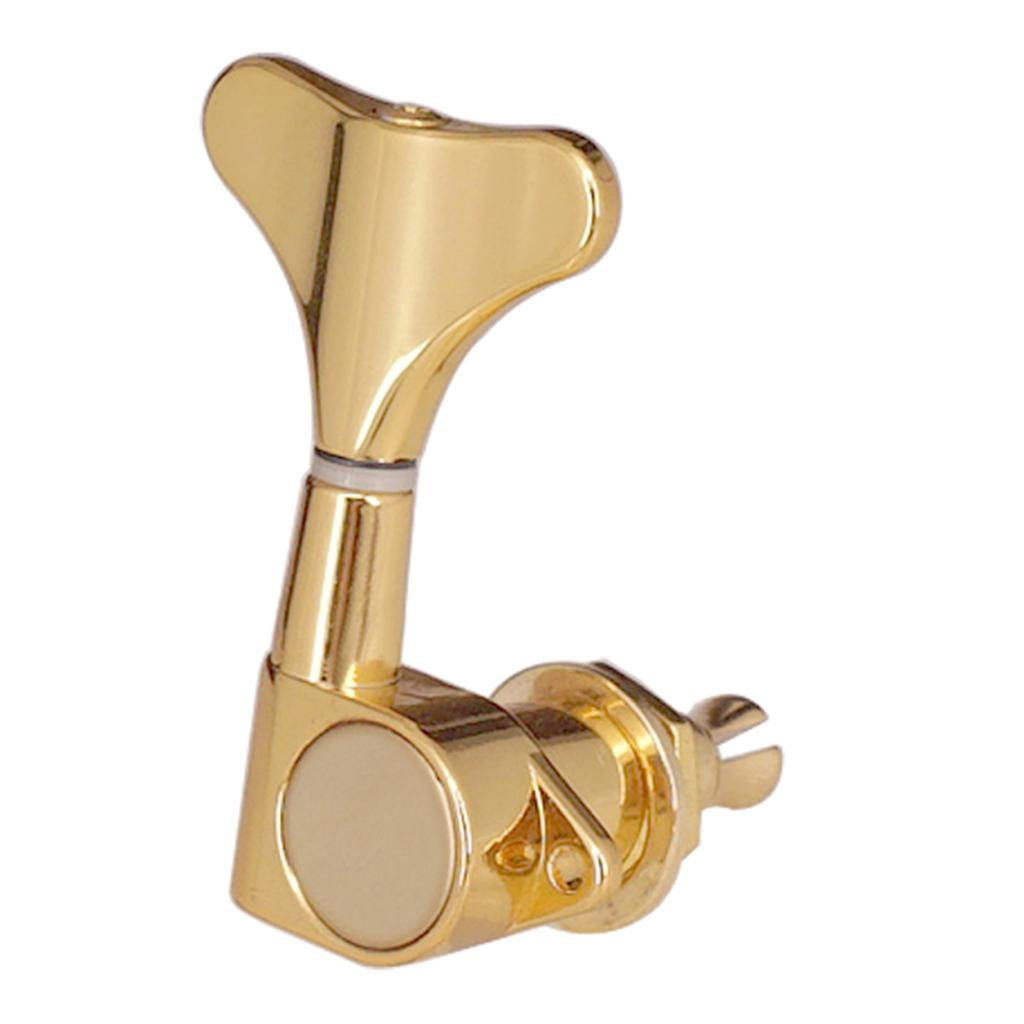 LeeQinersw 4 Pieces 2L 2R Tuning Pegs Tuners Machine Heads Gold for Electric Bass Parts