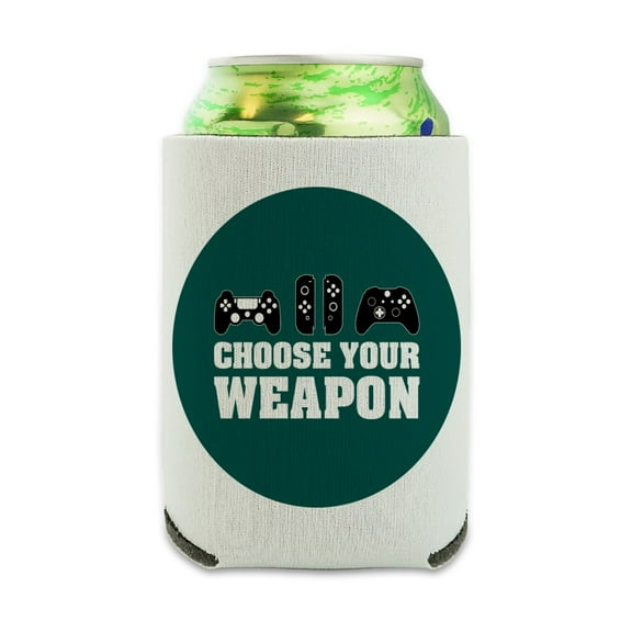 Choose Your Weapon Controllers Games Gamer Can Cooler - Drink Sleeve Hugger Collapsible Insulator - Beverage Insulated Holder