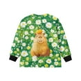thumbnail image 5 of Xoenoiee Capybara Daisy Flower Print Girls Crewneck Sweatshirt Long Sleeve Side Slit Casual Loose Pullover Tops Fall Outfits for Y2K Teen Clothes, Size 7-8 Years, 5 of 7