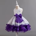 thumbnail image 3 of Girl Ruffle Tiered Tutu Gown Flower Girl‘s Sleeveless Lace Princess Dresses with Big Bowknot Party Ball Tulle Pageant Gowns for Wedding, Birthday, Christmas - 3-10T, 3 of 5