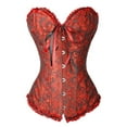 thumbnail image 6 of Dewadbow Women Lace Corsets Brocade Waist Brocade Overbust Lingerie Bustier, 6 of 6