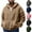 Army Green, variant on Fancifize Men's Fuzzy Sherpa Hoodie Sweatshirt Warm Zip Up Fleece Hooded Jacket Fall Winter Outdoor Loose Coat Outwear