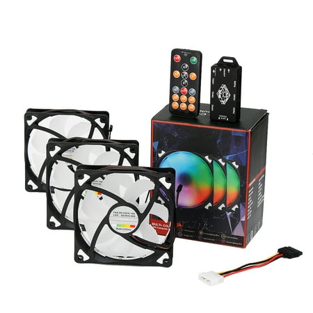 RGB PC Fans, Unique Kit 12V 120mm RGB LED Computer Case Cooling Fan CPU Cooling Fan Arc-Shaped Frame with Remote Controller,