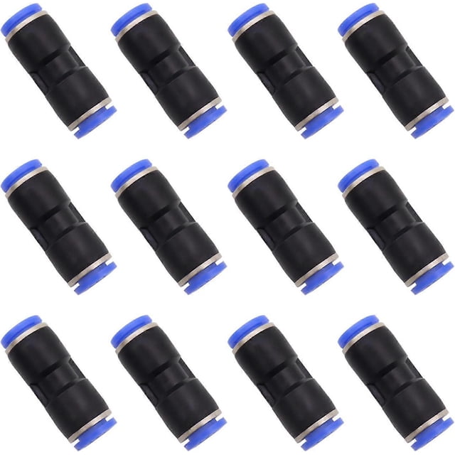 12 Pieces Pneumatic Straight Connector Plastic and Copper Quick Connect Air Push Straight Push Connector Hose Quick Connect Fittings for 8mm Diameter