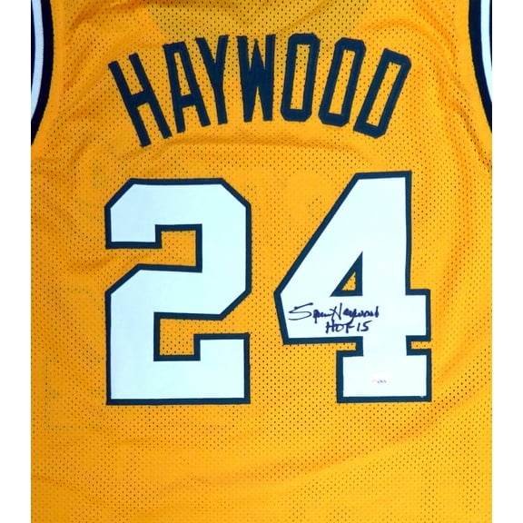 Seattle Sonics Spencer Haywood Autographed Gold Jersey "HOF 15" MCS Holo 104223
