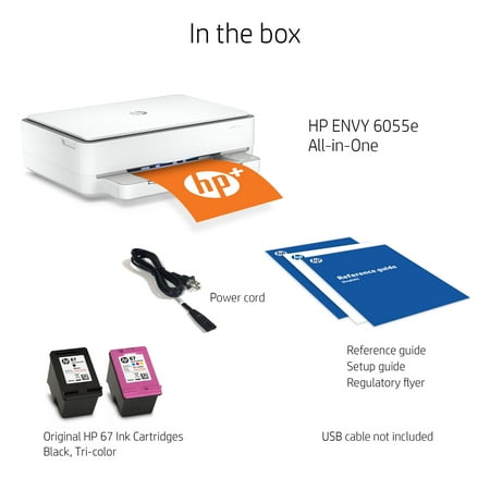 HP - ENVY 6055e Wireless Inkjet Printer with 3 months of Instant Ink Included with HP+ - White
