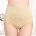 thumbnail image 2 of YDFCWXW Women's Jacquard Cotton Underwear Briefs,High Waist Ladies Panty, Sexy Stretch Breathable Underwear Briefs (Beige, XL), 2 of 7