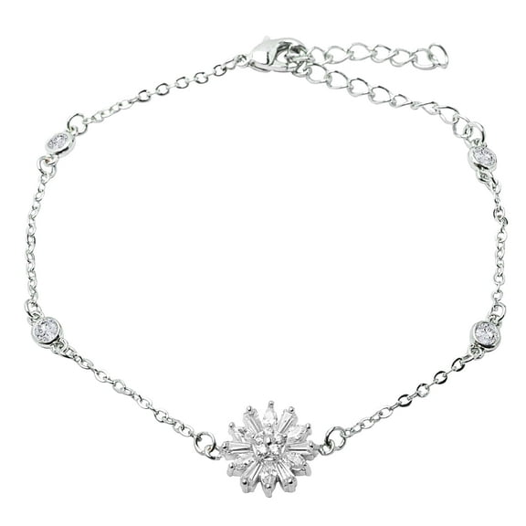 Cate & Chloe Astara 18k White Gold Plated Star Shaped Bracelet With Simulated Diamonds for Women