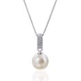 thumbnail image 1 of Collar de plata de ley 925 con una sola perla para mujer, colgante de perlas de 8mm, joyería hipoalergénica, regalos, 1 of 5