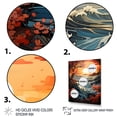 thumbnail image 3 of Designart "Sunset Blooms of Japanese Waves in Orange II" Coastal Framed Wall Art - Coastal Orange Coastal Sunset Hallway Framed Wall Art Decor, 3 of 6