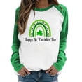 thumbnail image 1 of Womens Tops Raglan Long Sleeved Top New Raglan Saint Dwarf Print Spliced T Shirts for Women Army Green XXXL, 1 of 4