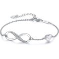 thumbnail image 1 of Pulsera con dijes de símbolo de corazón infinito para mujer, plata de ley 925, joyería ajustable para el día de la madre, regalo de cumpleaños, día de San Valentín, regalos para mu, 1 of 5