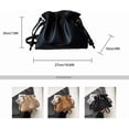 thumbnail image 6 of Ladies' fashionable minimalist bag, drawstring bucket bag, single shoulder crossbody bag, pleated bag, 6 of 7