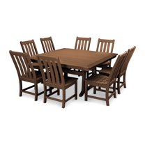 POLYWOOD Vineyard 9-Piece Dining Set in Teak