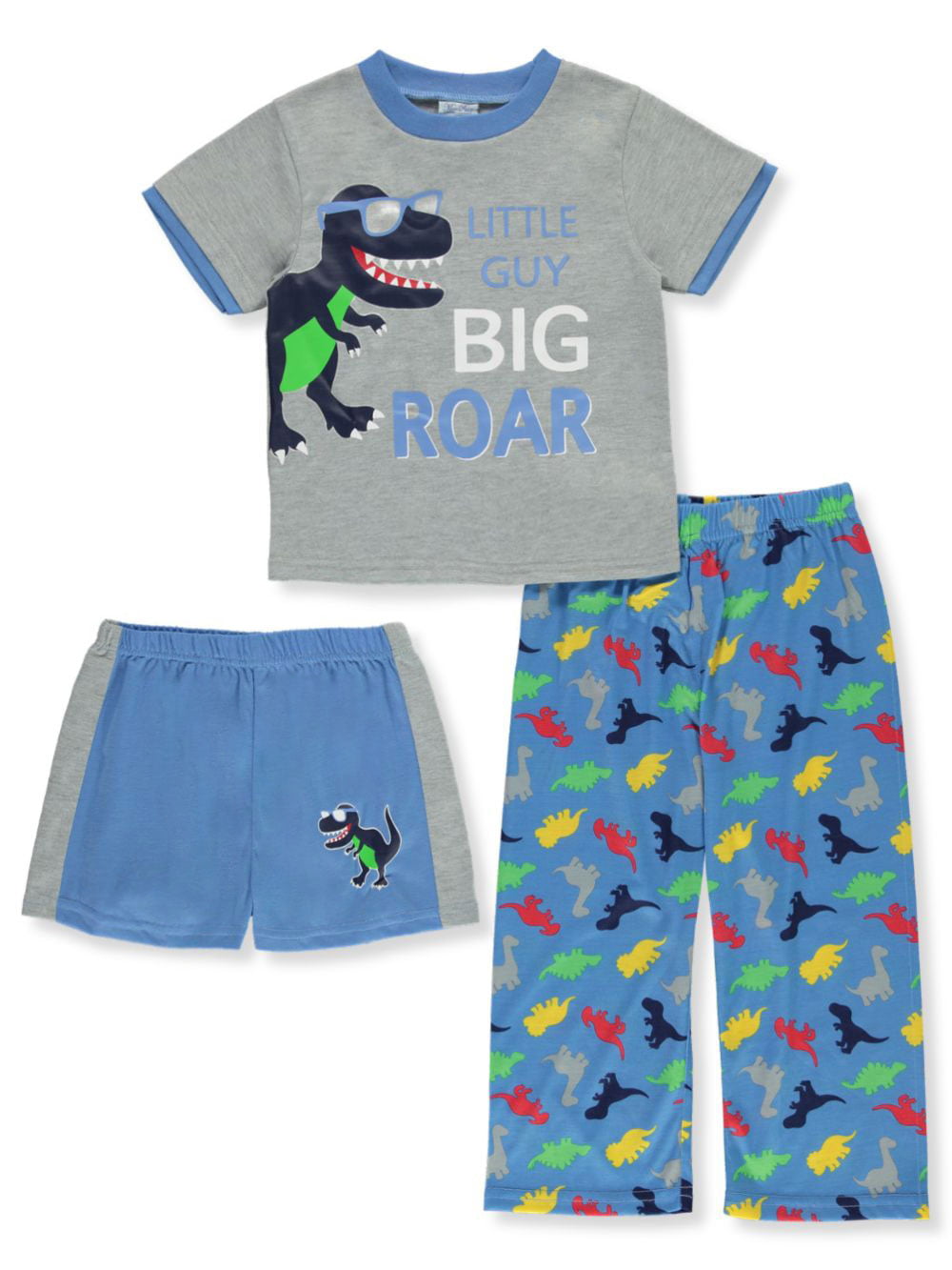 Mon Petit Boys' Dinosaurs 3-Piece Pajamas - heather gray, 3t - Walmart.com