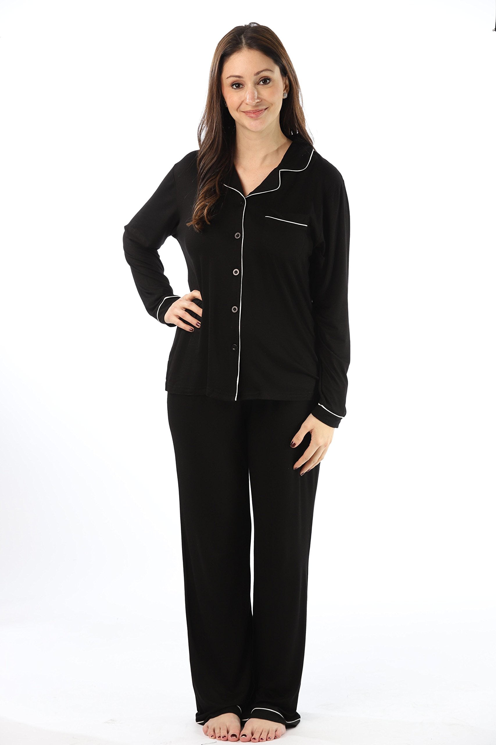 button down pajama gown