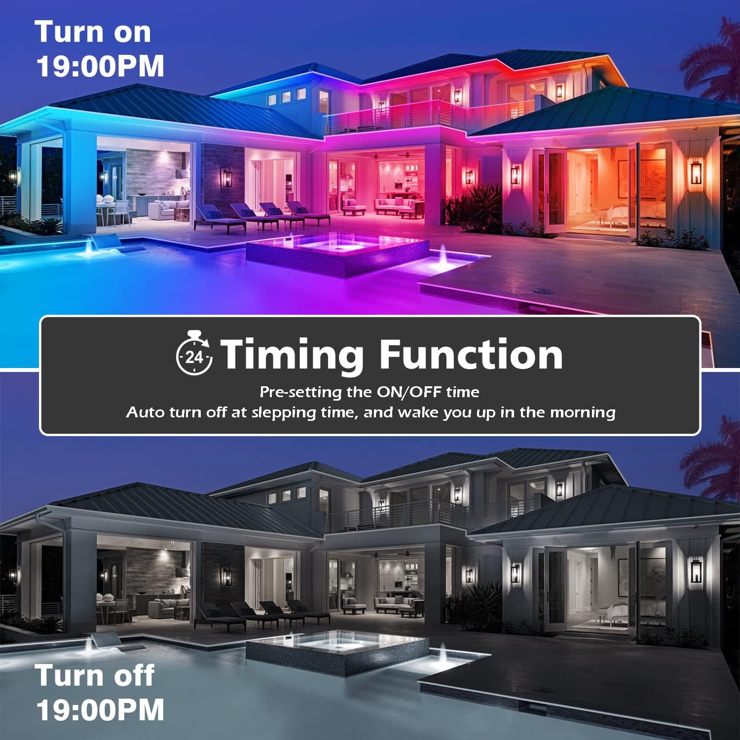 100Ft IP68 Waterproof LED Strip Lights, Outdoor RGB Rope Lights, Support Music Sync Changing and App Control for Rooftop, Courtyard, Swimming Pool, Outdoor