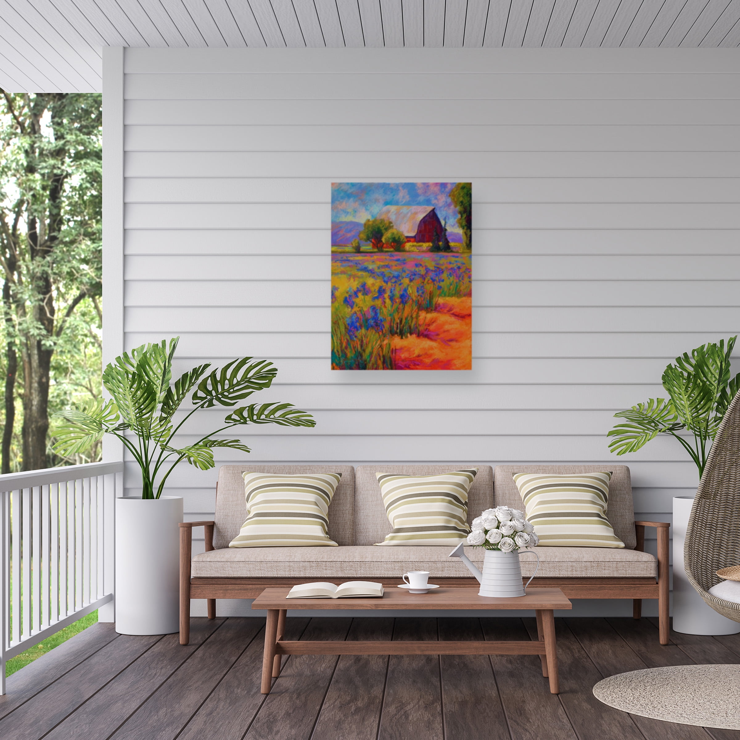Marion Rose 'Iris Field 2' Outdoor Canvas 24x18