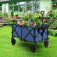 thumbnail image 2 of Costway Chariot Utilitaire de Camping Pliant et Rabattable avec Roues et Poignée Réglable Bleu Marine, 2 of 10