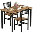 thumbnail image 1 of Lamerge 3 Piece Dining Table Set, Industrial Kitchen Table and 2 Chairs with Metal Frame, Dining Room Table Set, Breakfast Table Set for Small Space, Dining Room, Kitchen, Rustic Brown, 1 of 8