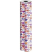 JAM Paper Industrial Bulk Wrapping Paper, 1/Pack, Lovely Lovely Hearts Gift Wrap, 2082.5 Sq Ft (Full Ream)