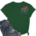 thumbnail image 2 of Pisexur Hauts d'Été pour Femmes, Hauts pour Femmes, Hauts de Sortie pour Femmes, Hauts pour Femmes, Blouse Mode Imprimée à Manches Courtes Col Rond T-Shirt Drôle Vert Armée,m, 2 of 5
