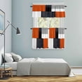 thumbnail image 5 of Burnt Orange Black Grey Kitchen Curtains Sets for Windows 24 Inch Length, Geometric Modernism Color Block Rod Pocket Window Treatments Tier Curtains and Valances Set for Bedroom/Bathroom, 5 of 8