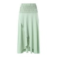thumbnail image 1 of VISgogo Falda larga ahumada para mujer, falda con abertura de color sólido de cintura alta informal de verano para adultos VISgogo moda, 1 of 9