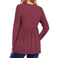 thumbnail image 4 of WellSize Women Maternity Tops Casual Tunic Fall Shirts Crew Neck Long Sleeve Pregnancy Clothes, 4 of 7