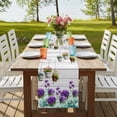 thumbnail image 4 of Table Runners 72 Inches Long Dress Scarves, Spring Purple Flowers Farmhouse Kitchen/Dining Table Runner, Coffee Tablerunners, Botanical Vases Pots Floral Wooden 16x72 Inch, 4 of 9