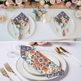 thumbnail image 2 of Orange Blue Ethnic Cloth Napkins, Boho Vintage Geometric Art Washable and Reusable Dinner Napkins Set of 6, Table Napkin for Kitchen Party Birthday Wedding Hotel Housewarming 20"x20", 2 of 8