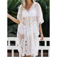 thumbnail image 1 of Women's White Lace V Neck Beach Cover Up, 1 of 5