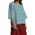 thumbnail image 6 of Women's Casual Long Sleeve Round Neck Solid Color Top Shirts Blouses Loose Fit Soft Basic Tee for Daily Wear Business Office Work Travel Fashion Essential Gift for Women | CSEONE,Sky Blue XL, 6 of 9