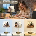 thumbnail image 3 of Modern Minimalist Cone Desk Lamp Antique Bronze Base & Linen Shade Bedside Table Lamp for Bedroom Living Room, Office, Dorm Pumpkins and Witch Hats Small, 3 of 7