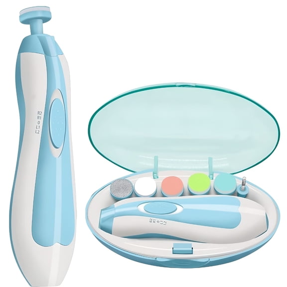 XIRQI Electric Nail Trimmer For Baby, Baby Nail Trimmer, Baby Nail Cutter, Nail Trimmer For New Born Baby, Kids Nail Cutter With Light (Multi Colour), 1 Set