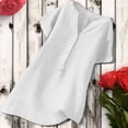 thumbnail image 5 of SDNall Summer Blouses for Women 2024 V-Neck Short Sleeve Loose Button Cotton and Linen Tunic Blouses & Button-Down Shirts (White, Sizes S-XXXXXL), 5 of 9