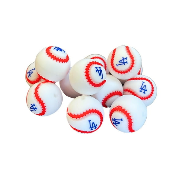 Los Angeles Focal Bead Sports Baseball Shaped 12pk 0.76 for Bulk Keychains Silicone Charm Dodge Beadable Pens Freshie Hangers Logo Game Day