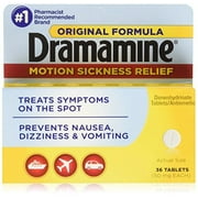 3 Pack Dramamine Motion Sickness Relief Original Formula, (36 Tablets, 50 MG EA)