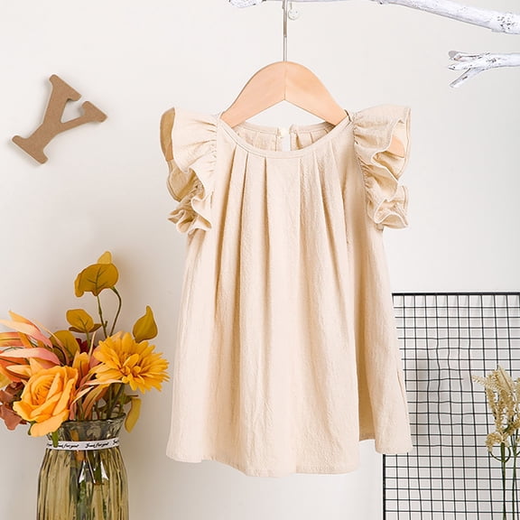 Vedolay Girl Dress Flower Girls Lace Tulle Ball Gowns First Communion Dresses,Beige 12-18 Months