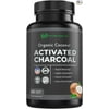 Coconut Activated Charcoal Capsules, 180 Charcoal Pills, Detox, Teeth Whitening, Reduce Constipation, Bloating, Stomach Gas, Heartburn Relief, Pure Coconut Derived Supplement, Organic & Vegan (1)