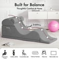 thumbnail image 5 of Advwin Convertible Yoga Chaise Lounge Chair, Ergonomic Foam Lounge with Lumbar Pillow, Washable Cover & Side Pocket, Gray, 5 of 12