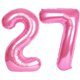 thumbnail image 1 of Globo digital Kelfuoya 40 cm rosa número 27 para fiesta de cumpleaños, 1 of 7
