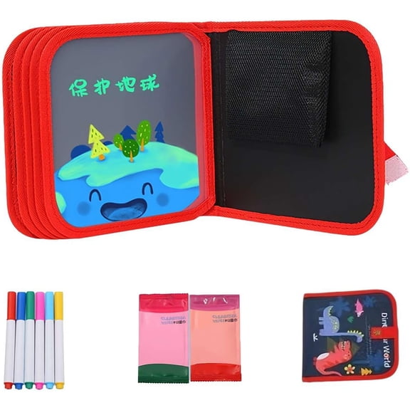 Portable Reusable Drawing Book with Markers, Erasable Sketchpad for Kids, Includes Pen and Storage Bag – Ideal for Travel & Creativity(RL Red 1 Set)