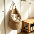 thumbnail image 5 of Woven Hanging Basket for Kitchen,Teardrop Wall Mounted Container Bag for Entryway Items Sorting,Kitchen Tidying,Fruit Vegetable Onion and Potato Storage, 5 of 8