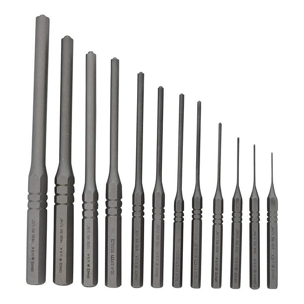 Grace USA 12 pc Professional Steel Roll Pin Punch Set