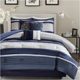 thumbnail image 7 of JERFIT Queen Size 7-Piece Navy Comforter Set - All-Season Luxury Bedding Collection with Faux Silk & Decorative Pillows, 7 of 7